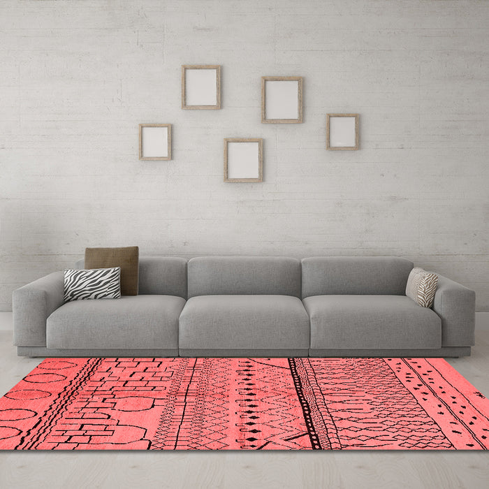 Industrial Red Washable Rugs
