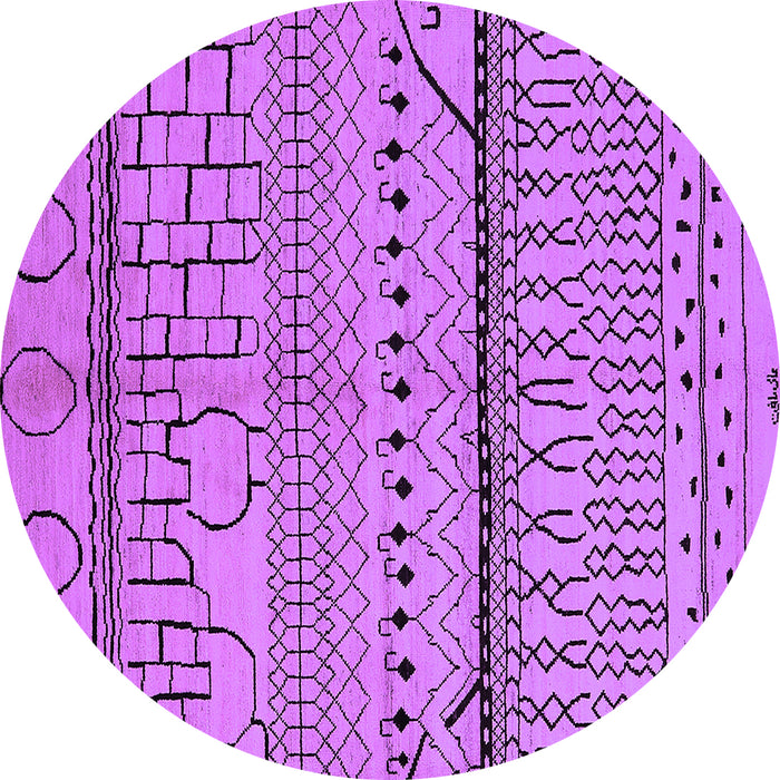 Round Oriental Purple Industrial Rug, urb1300pur