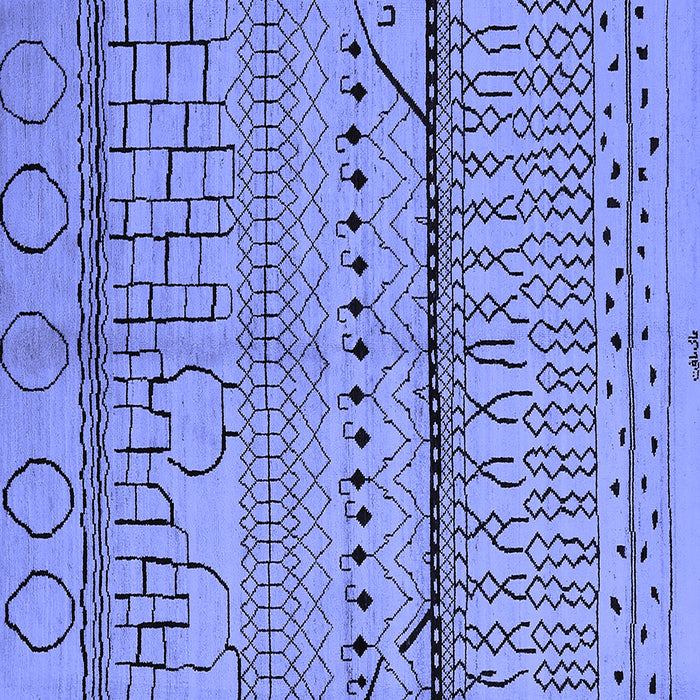 Square Machine Washable Oriental Blue Industrial Rug, wshurb1300blu