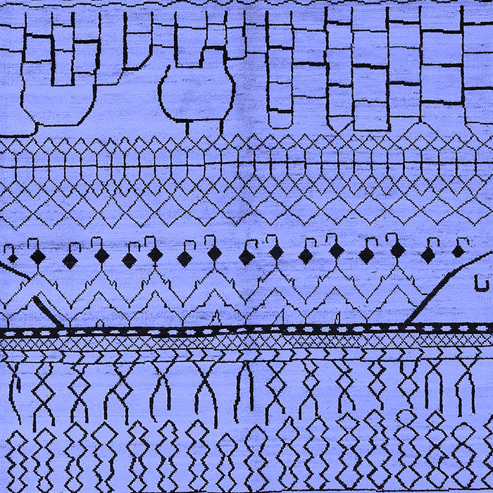 Machine Washable Oriental Blue Industrial Rug, wshurb1300blu