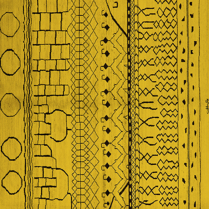 Square Oriental Yellow Industrial Rug, urb1300yw