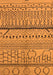 Machine Washable Oriental Orange Industrial Area Rugs, wshurb1300org