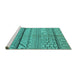 Sideview of Machine Washable Oriental Turquoise Industrial Area Rugs, wshurb1300turq