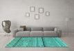 Machine Washable Oriental Turquoise Industrial Area Rugs in a Living Room,, wshurb1300turq