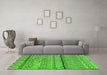 Machine Washable Oriental Green Industrial Area Rugs in a Living Room,, wshurb1300grn