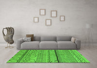 Machine Washable Oriental Green Industrial Rug, wshurb1300grn