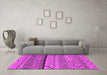 Machine Washable Oriental Pink Industrial Rug in a Living Room, wshurb1301pnk