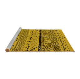 Sideview of Machine Washable Oriental Yellow Industrial Rug, wshurb1301yw