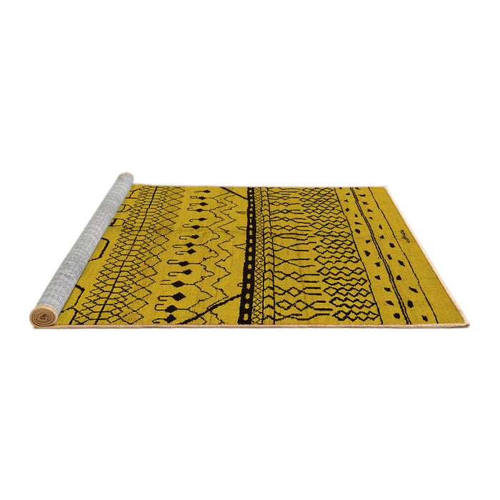 Sideview of Machine Washable Oriental Yellow Industrial Rug, wshurb1301yw