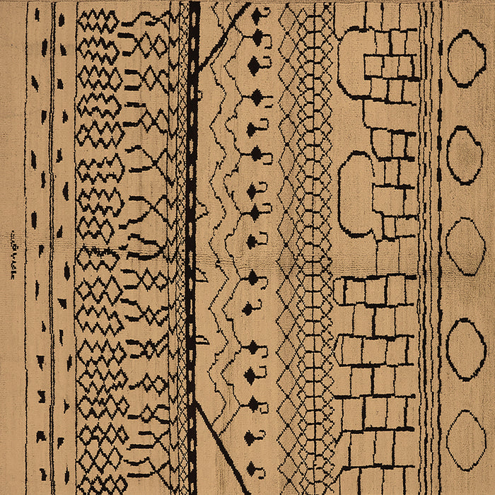 Square Machine Washable Oriental Brown Industrial Rug, wshurb1301brn