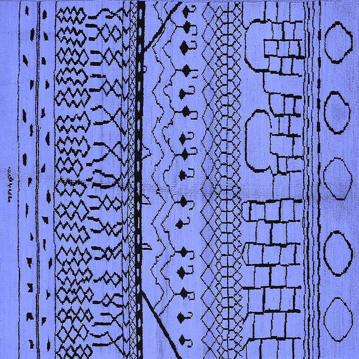 Square Oriental Blue Industrial Rug, urb1301blu