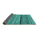 Sideview of Oriental Turquoise Industrial Rug, urb1301turq