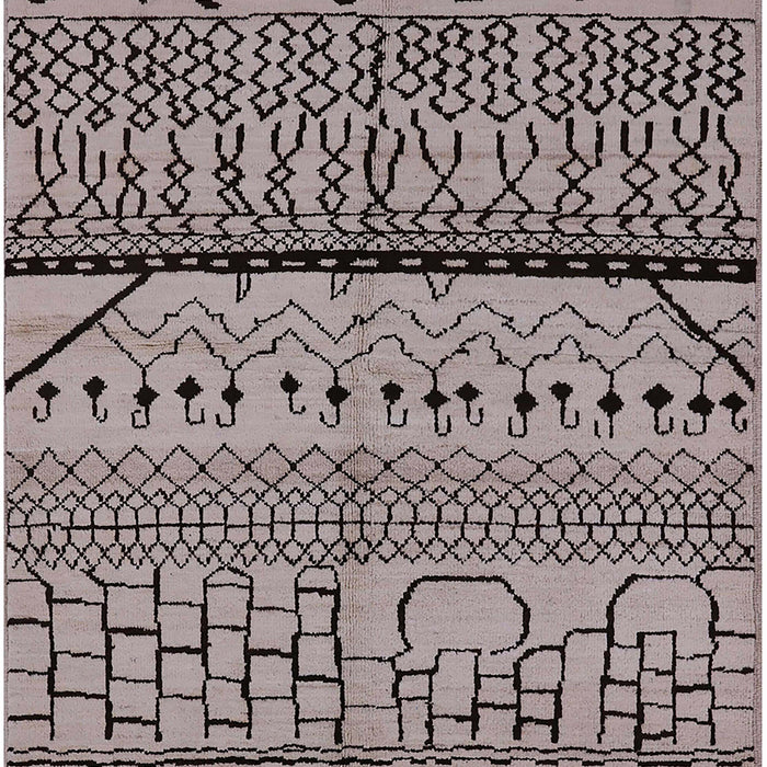 Mid-Century Modern Silver Pink Oriental Rug, urb1301