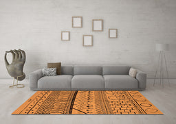 Machine Washable Oriental Orange Industrial Area Rugs in a Living Room, wshurb1301org