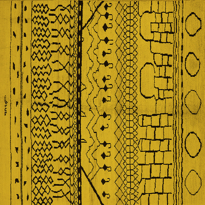 Square Oriental Yellow Industrial Rug, urb1301yw