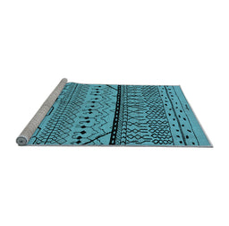 Sideview of Machine Washable Oriental Light Blue Industrial Rug, wshurb1301lblu