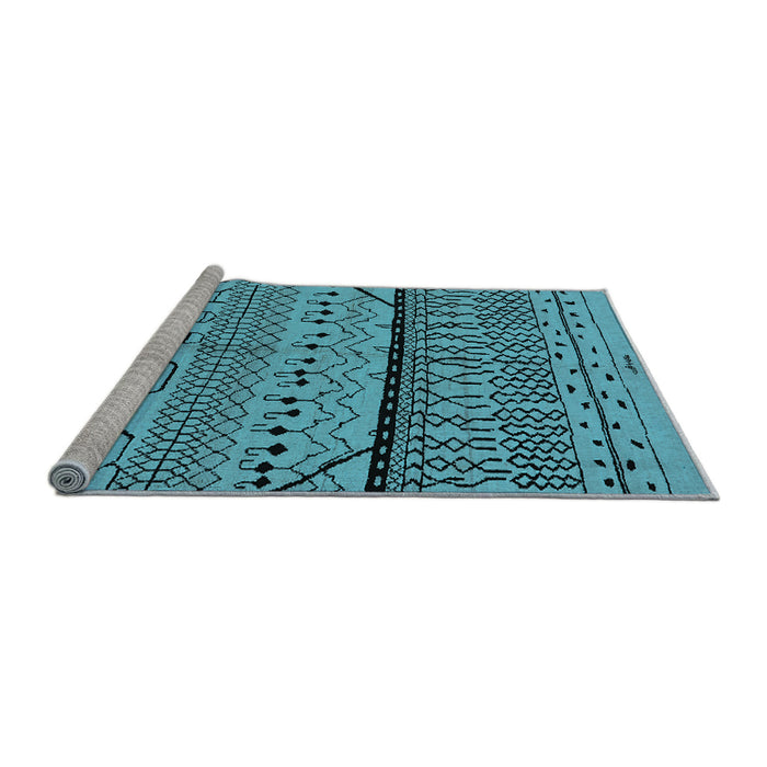 Sideview of Machine Washable Oriental Light Blue Industrial Rug, wshurb1301lblu