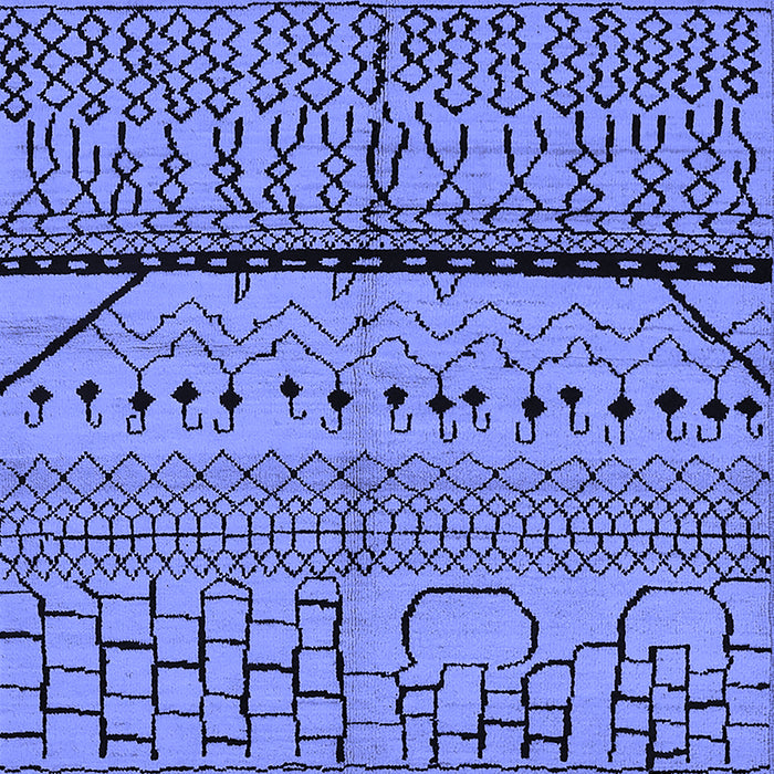 Machine Washable Oriental Blue Industrial Rug, wshurb1301blu