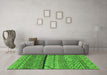 Machine Washable Oriental Green Industrial Area Rugs in a Living Room,, wshurb1301grn