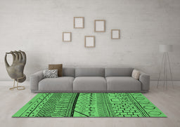 Machine Washable Oriental Emerald Green Industrial Area Rugs in a Living Room,, wshurb1301emgrn