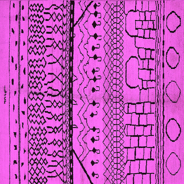 Square Machine Washable Oriental Pink Industrial Rug, wshurb1301pnk