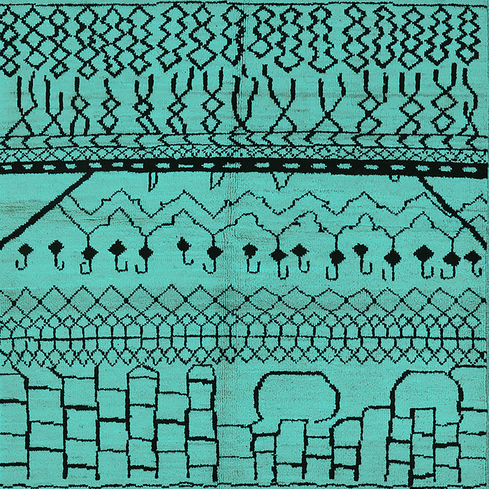 Oriental Turquoise Industrial Rug, urb1301turq