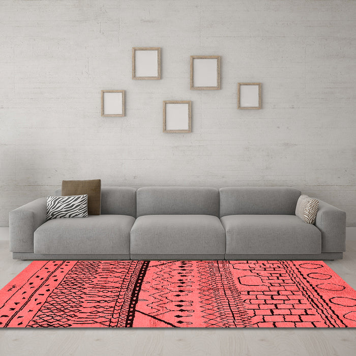 Industrial Red Washable Rugs