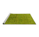 Sideview of Machine Washable Industrial Modern Green Rug, wshurb1302