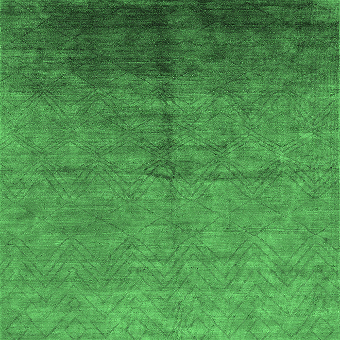 Square Oriental Emerald Green Industrial Rug, urb1302emgrn