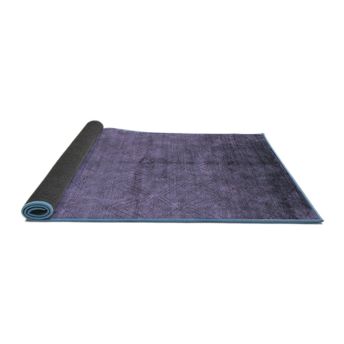 Sideview of Oriental Blue Industrial Rug, urb1302blu