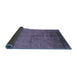 Sideview of Oriental Blue Industrial Rug, urb1302blu