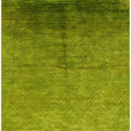 Square Machine Washable Industrial Modern Green Rug, wshurb1302