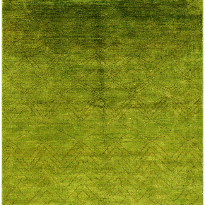 Square Machine Washable Industrial Modern Green Rug, wshurb1302