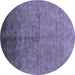 Round Oriental Blue Industrial Rug, urb1302blu