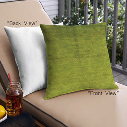 Front View of Mid-Century Modern Urban Square Green Throw Pillow, 18 inch by 18 inch, pwurb1302