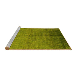 Sideview of Machine Washable Oriental Yellow Industrial Rug, wshurb1302yw