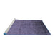 Sideview of Machine Washable Oriental Blue Industrial Rug, wshurb1302blu