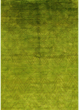 Mid-Century Modern Green Oriental Rug, urb1302