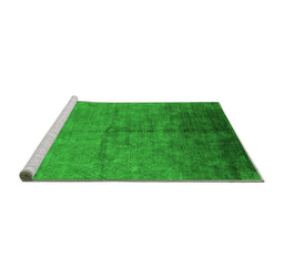 Sideview of Machine Washable Oriental Green Industrial Area Rugs, wshurb1302grn