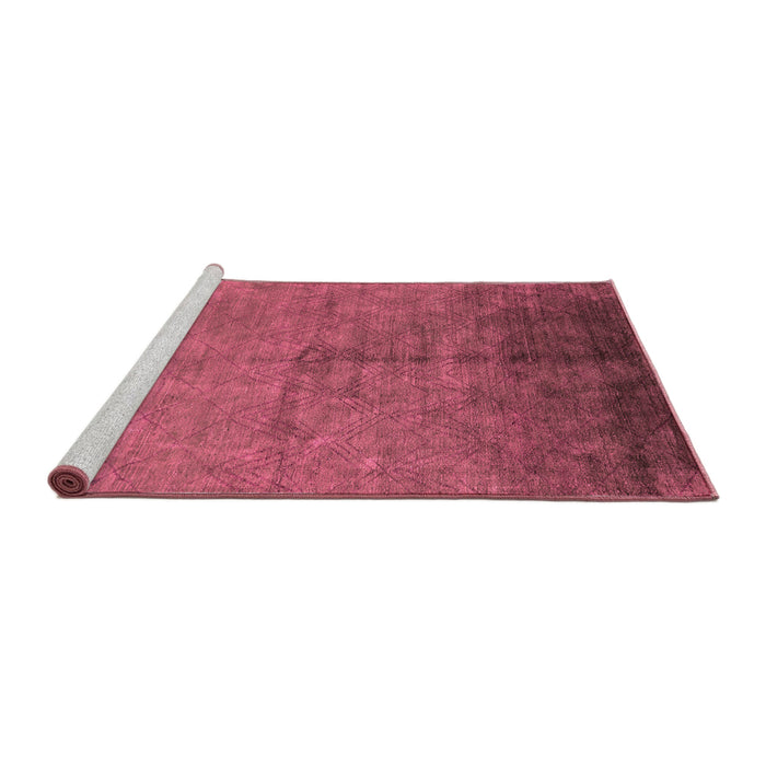 Sideview of Machine Washable Oriental Pink Industrial Rug, wshurb1302pnk