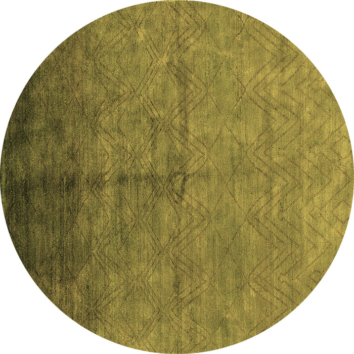 Round Oriental Brown Industrial Rug, urb1302brn