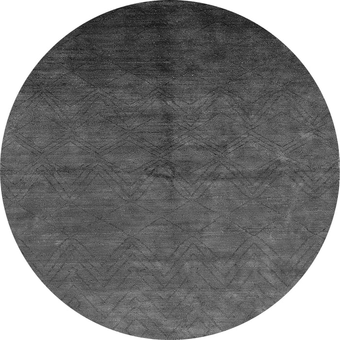 Round Oriental Gray Industrial Rug, urb1302gry