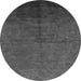 Round Oriental Gray Industrial Rug, urb1302gry