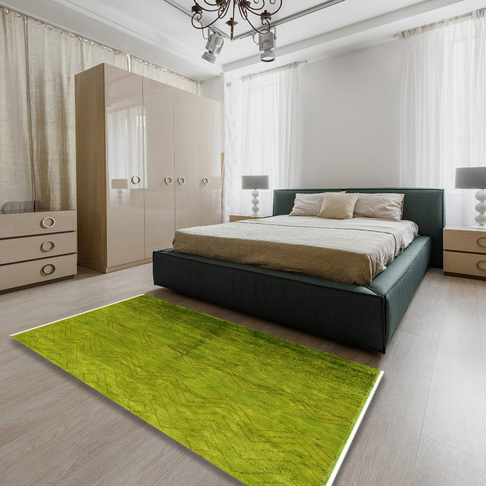 Machine Washable Industrial Modern Green Rug in a Bedroom, wshurb1302