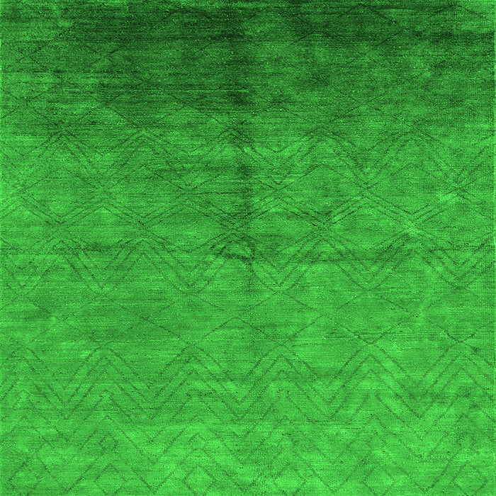 Square Oriental Green Industrial Rug, urb1302grn