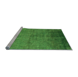 Sideview of Machine Washable Oriental Light Blue Industrial Rug, wshurb1302lblu