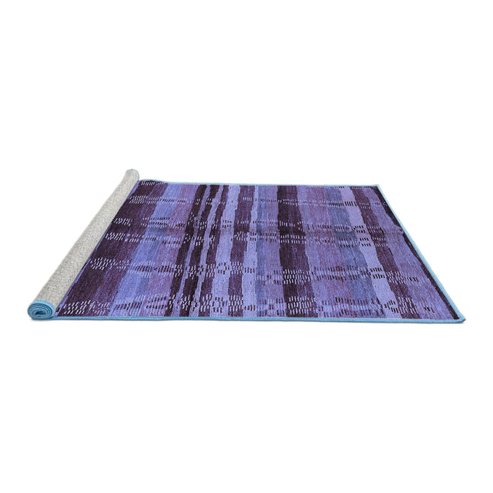 Sideview of Machine Washable Oriental Blue Industrial Rug, wshurb1303blu