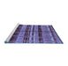 Sideview of Machine Washable Oriental Blue Industrial Rug, wshurb1303blu