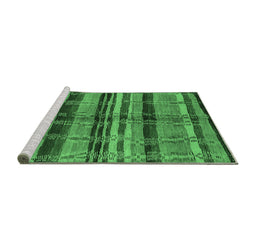 Sideview of Machine Washable Oriental Emerald Green Industrial Area Rugs, wshurb1303emgrn