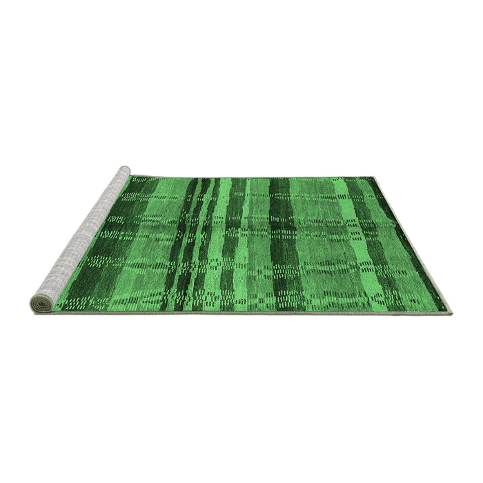 Sideview of Machine Washable Oriental Emerald Green Industrial Area Rugs, wshurb1303emgrn